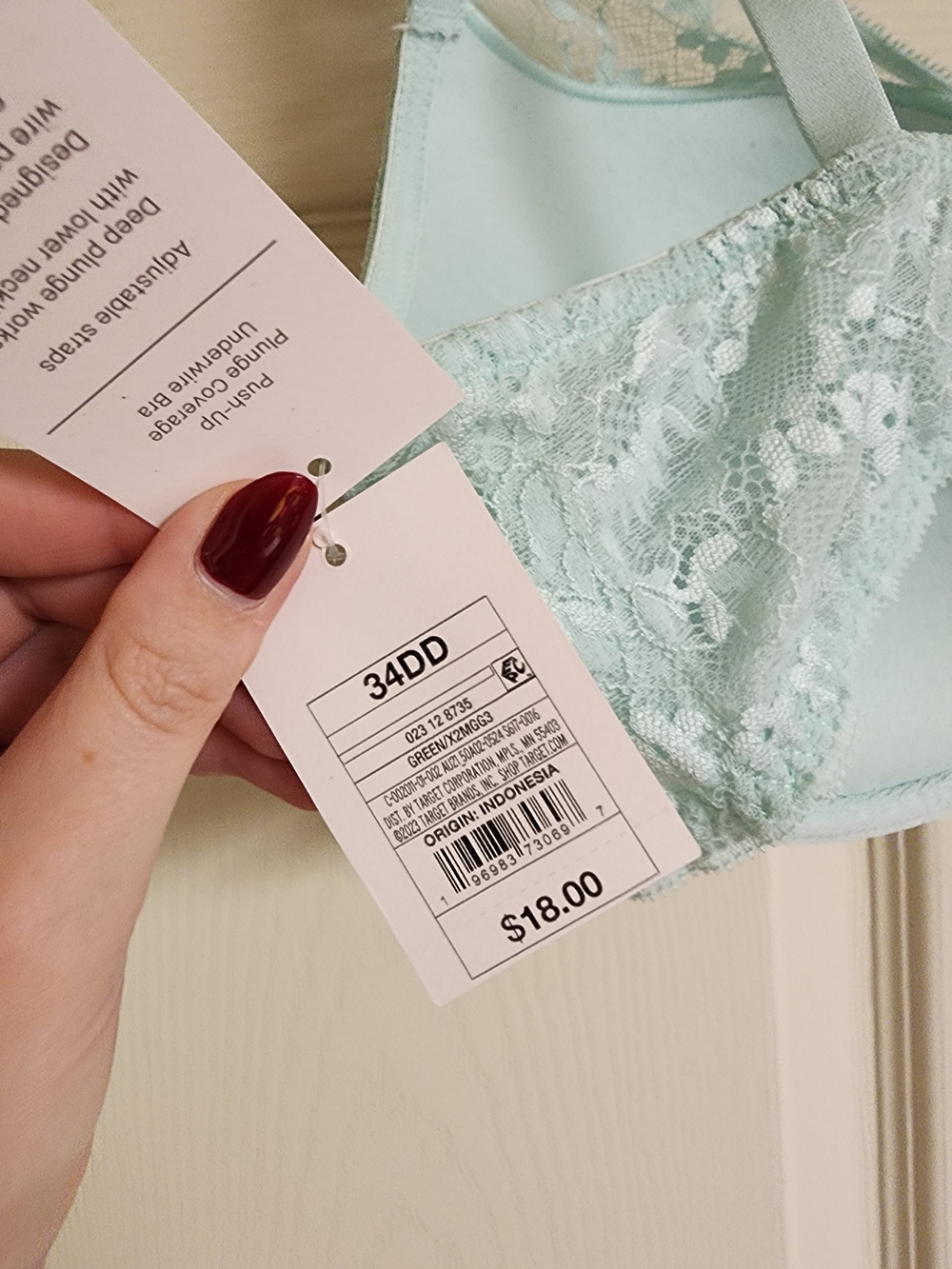 Auden Light Mint Lace Push-Up Bra - Picture 4 of 4